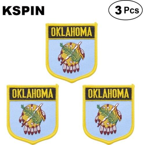 U.S.A Oklahoma Shiled Shape flag patches national flag patches for Cothing DIY Decoration