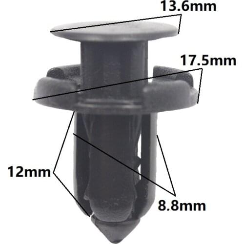 50x Plastic Fastener Push Type Fixed Clamp Rivet For Honda NO.3 Car Bumper Clip