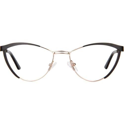 Zeelool Womens Metal Browline Cat Eye Glasses Frame with Clear Lens Sydney FM0125