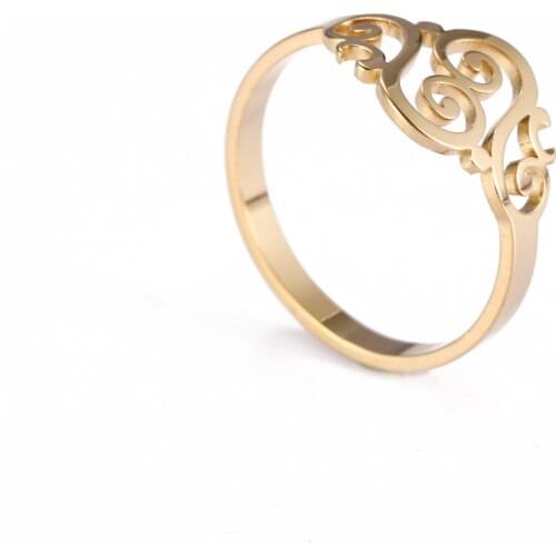 COOLTIME Moon Filigree Womens Ring Stainless Steel Simple Romantic Gifts for Women Men Finger Rings Fine Jewelry Accessories