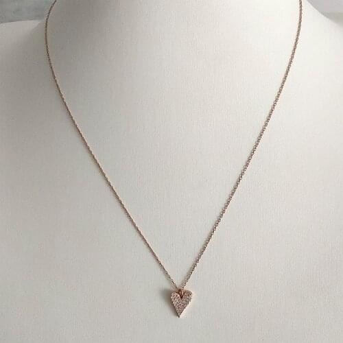 Love necklace women fashion full of diamond heart-shaped collarbone chain single-mindedly simple Valentines Day gift girl