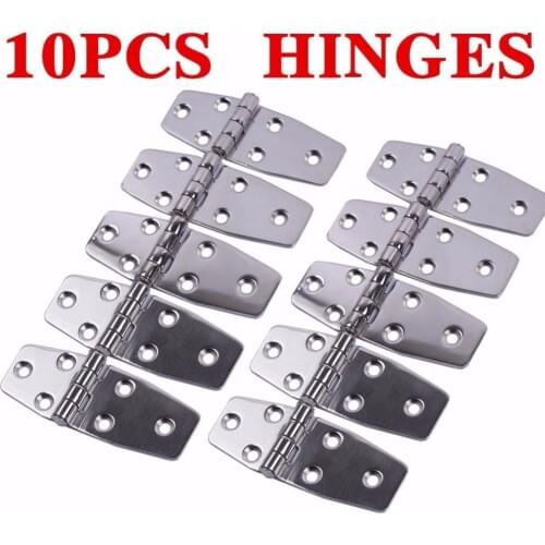 10Pcs AISI 316 Stainless Steel Boat accessories Marine Flush Door Hinges 3.8"X1.5" Polished
