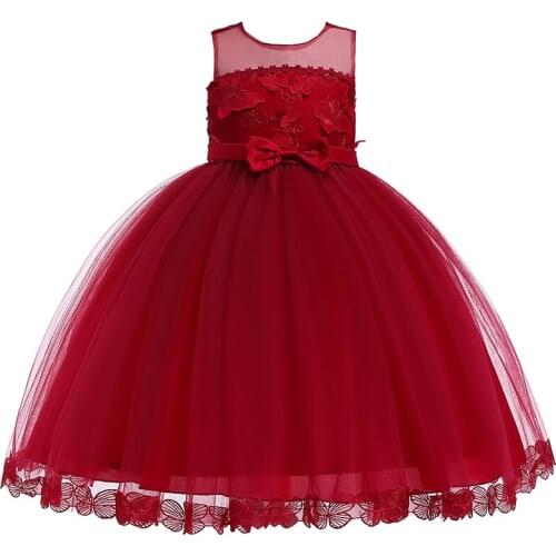 2020 Fashion Lovely Child Girl Party Dress with Hoop Ball Gown Designer Pageant Girls Gown with Appliques Tulle