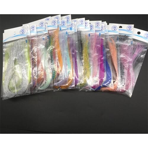 3Packs Fly Fish Feather Line Jig Hook Lure MakingTwisted Flash Holographic Tinsel Fly Fishing Crystal Tying Material Thread DIY