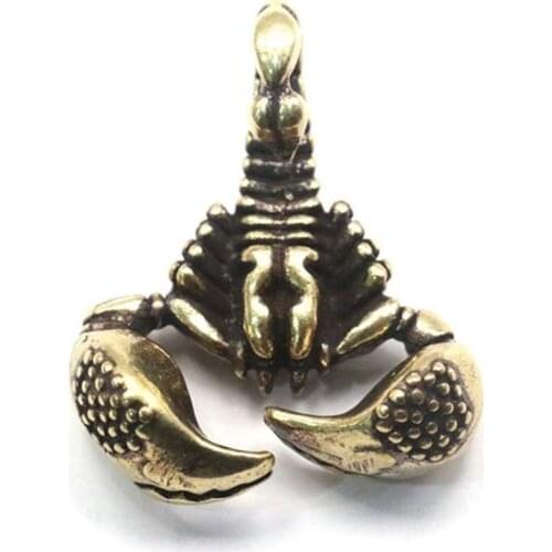 3D Brass Scorpion Casting Animal Figurine Retro Style Metal Sculpture Home Office Room Desktop Decoration Collect Ornaments Gift