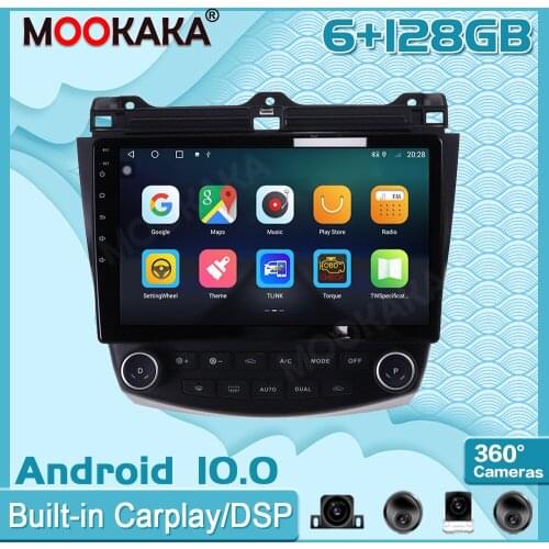6+128G Android 10 For Honda Accord 2003-2007 Carplay Radio Multimedia Player Car GPS Navigation Head Unit with Screen Stereo