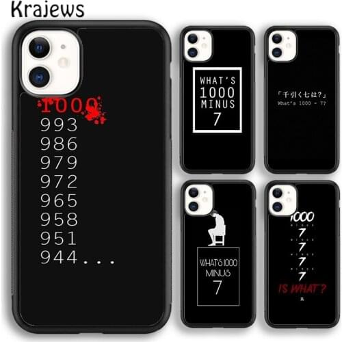 Krajews Whats 1000 Minus 7 Tokyo Ghoul Quote Phone Case Cover For iPhone 5 SE 6s 7 8 plus X XR XS 11 12 pro max Samsung S9 S10