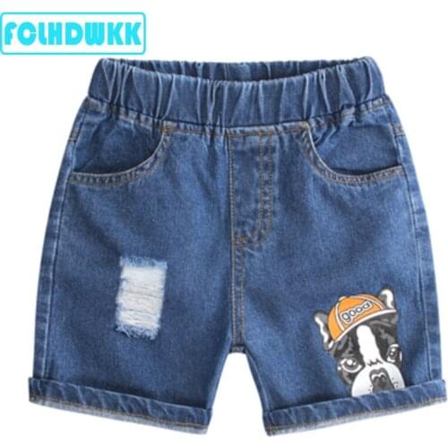 2019 Kids Summer Beach Baby Infant Boy Shorts Denim Casual Embroidery Children Pants Trousers Clothing Elastic Waist Thin Kids