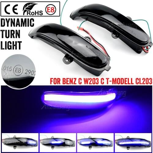 For Mercedes Benz C Class W203 S203 CL203 2001-2007 Dynamic Turn Signal LED Side Mirror Indicator Blinker Sequential Light