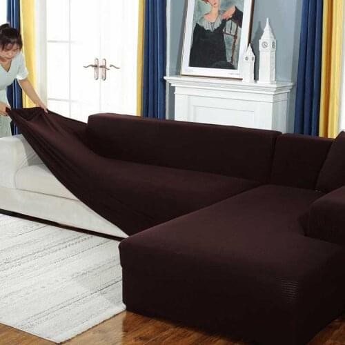 Elastic Stretch Sofa Cover L-style Sectional Couch Recliner Case Divan Long Chair Protector Cloth Tight Wraps