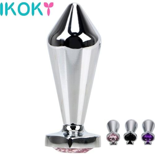 IKOKY Anal Plug Anus Stimulator Adult Products Prostate Massager Anal Beads Jewelry Metal Butt Plug Sex Toys For Woman Men Gay