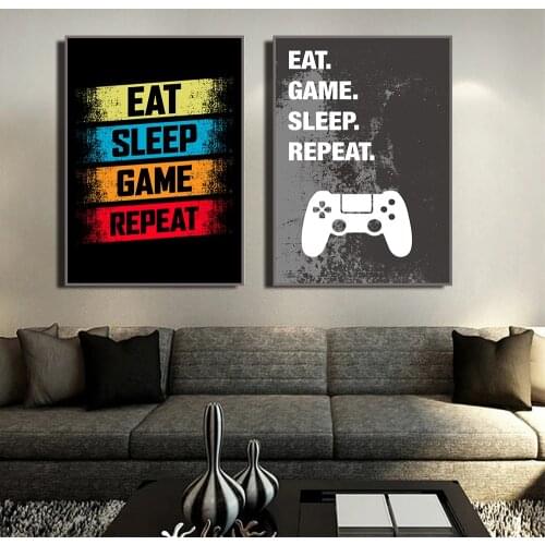 Gamepad English Alphabet Picture Poster Canvas Painting Print Game Art Decoration Mural For Modern Home Room Wall Decor No Fram