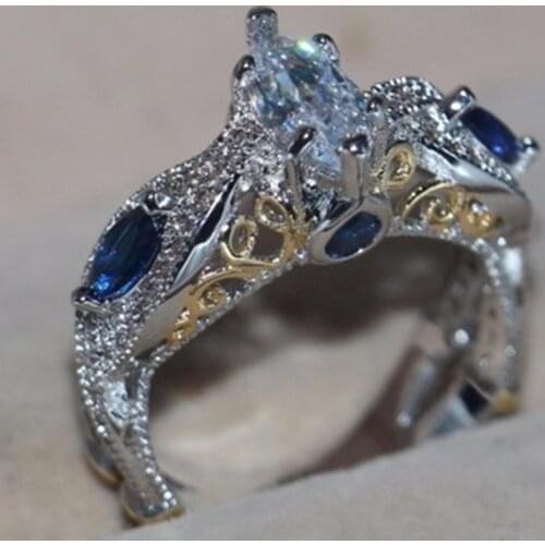 Milangirl filled Water Droplet Rings Sparkling Clear CZ Finger Rings for Women with Water Droplets zirconia Wedding Jewelry