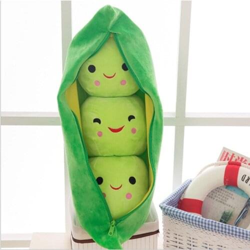 25CM Cute Kids Baby Plush Toy Pea Stuffed Plant Doll Kawaii For Children Boys Girls gift High Quality Pea-shaped Pillow Toy