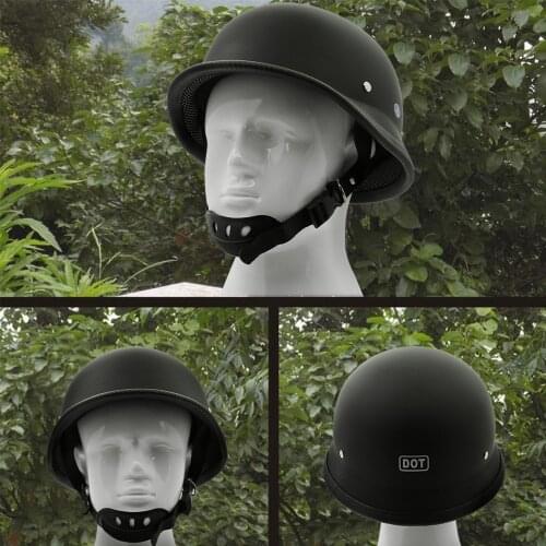 Half Motorcycle Helmets Retro German Half Face Helmet Casque Moto Matte Black Unisex