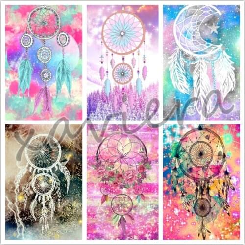 Xaviera 5D DIY Diamond Painting Dream Catcher Cross Stitch Kits Full Drill Embroidery Rhinestone Mosaic Crafts Home Decoration