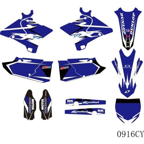 Full Graphics Decals Stickers Motorcycle Background Custom Number 3M For YAMAHA YZ125 YZ250 YZ 125 250 2015 2016 2017 2018 2019