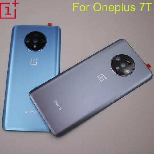 NEW For OnePlus 7T Back Battery Cover Door Rear Glass Housing Case For oneplus 7T 1+7T With Camera Glass Frame Lens&Logo 6.55"
