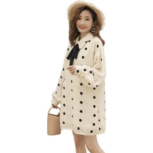 Pregnant women autumn fashion dress Pregnant women polka dot pattern lace dress Elegant temperament dress for pregnant women