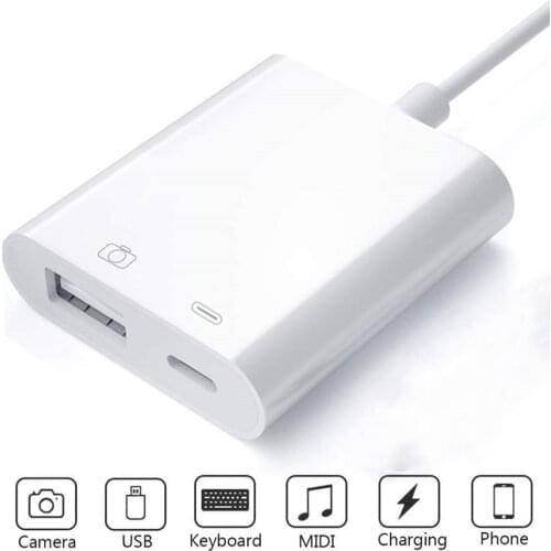 For iPhone iPad to USB 3.0 Camera Charger Splitter Adapter For Apple iPad USB Camera Mouse Keyboard U Disk Flash Drive Connector