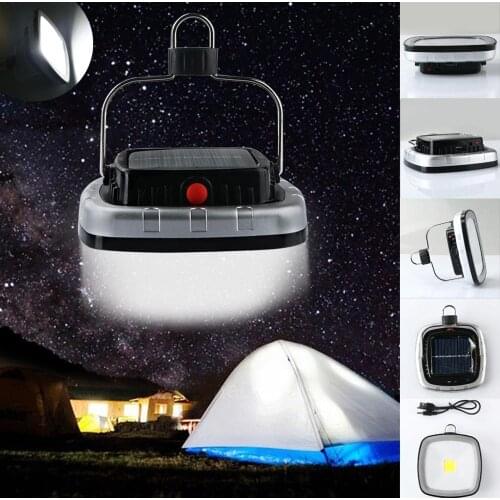 Portable Solar Lamp Outdoor Camping Lantern 3W USB Rechargeable LED Solar 300LM COB Solar Energy Camping Light Lamp With Hook