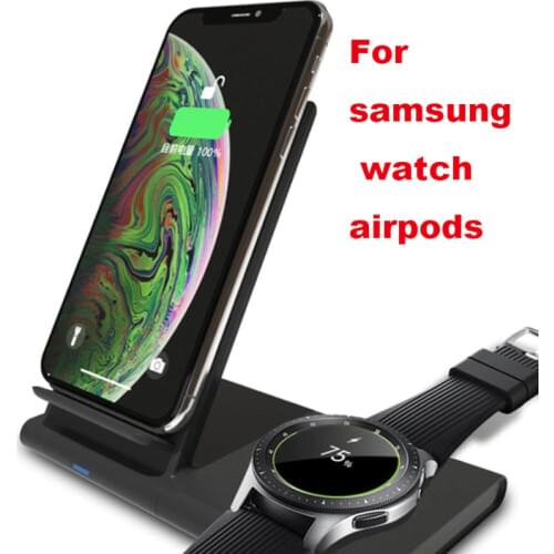 Qi Magnetic Wireless charger desktop station for iPhone 8 XR Charging for Samsung Galaxy Watch active Buds Gear S2 S3 S4 Sport