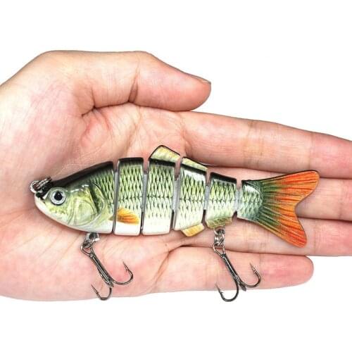 10cm 20g Fishing Lure With 2 Hook Fishing Baits 3D Eyes 6-Segment Lifelike Fishing Hard Lure Crankbait Pesca Cebo