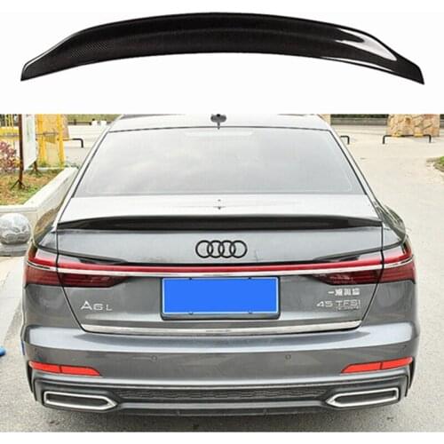 Carbon Fiber Rear Trunk Spoiler for Audi A6 C8 2019 2020 V Styles Rear Trunk Boot Lip Wing Spoiler Lip