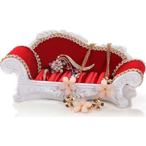 Creative Sofa Ring Stand Earrings Storage Box Jewelry Stand Household Doll Seat Jewelry Display Props