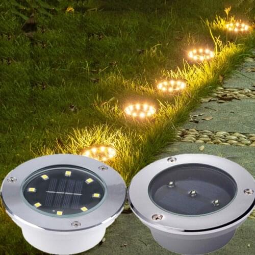 3/8LED Outdoor Waterproof LED Solar Underground Light Ground Garden Path Floor Buried Lamps For Yard Driveway Patio