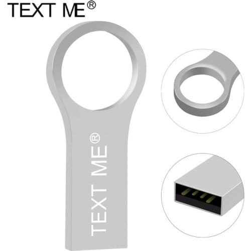 TEXT ME USB Flash Drive flash disk Pendrive 32GB 16GB 8GB 4GBmemory stick 64GB USB 2.0 Flash USB Mini metal Stick pen drive