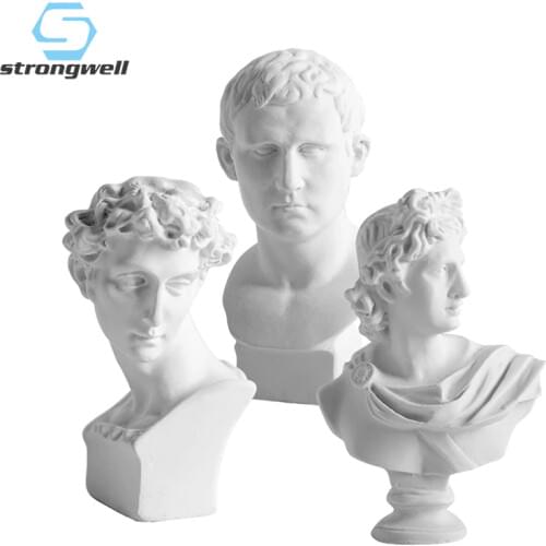 Strongwell World Famous Statue Retro Art Resin Head Skull Sculpture Sketch Abstract Sketching Image Desk Decor Figurine Craft