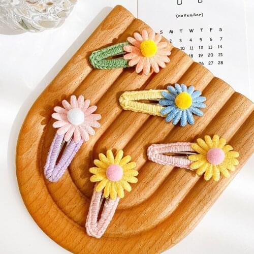 Children Cute Candy Knitting Flower Hollow Water Drop Ornament Hair Clips Girls Lovely Barrettes Hairpins Kids Hair Accessories