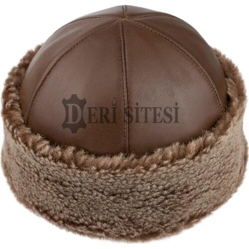 100% Sheepskin Shearling Leather Fur Hunter Winter Hat-Handmade With Natural Sheepskin, The Best Hat For Outdoors in The Winter