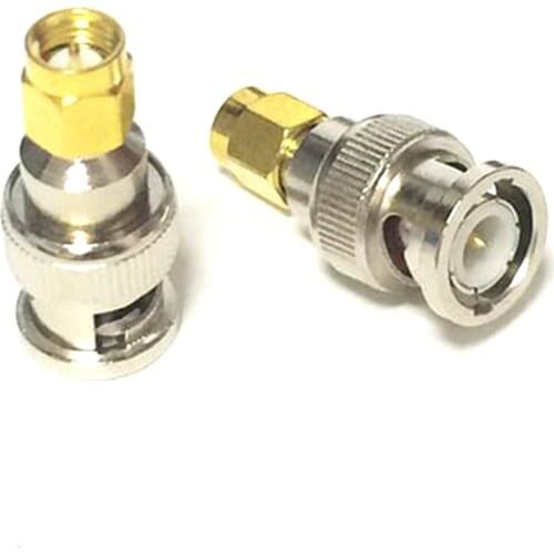 1pc NEW BNC Male Plug to SMA Male Plug RF Coax Adapter convertor Straight Goldplated wholesale