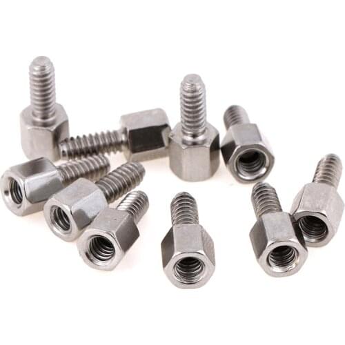 10Sets 5+7mm Header Plate Bracket Stud Bolt & Nut Nuts Screw D-Sub VGA DB9 DB15 DB25 RS232 COM Serial