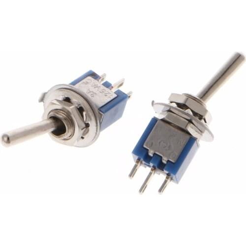 10 Pcs AC 250V/1.5A 125V/3A SPDT 3-Pin On/On 2 Position Mini Toggle Switch Blue Switches