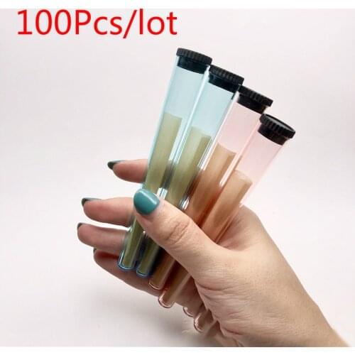 100pcs/lot Transparent Cone Filler Cones Rolled Hemp Holder Doob Tube Tubes Pill Box Portable Savings Tubule Tobacco Weed Box