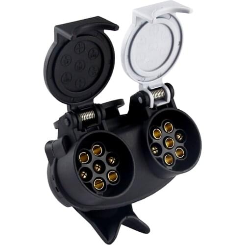 13 Pin To 7 Pin Double-head Connector Aluminium Alloy Plug Trailer Truck Towing 12V Connector Plug Socket Adapter Trailer Parts