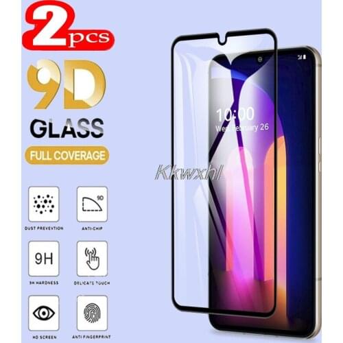 2PCS For LG V60 ThinQ 5G Screen Protector Full Glue Tempered Glass Protective Cover Film On UW LM-V600 LM-V600VML, LMV600VML