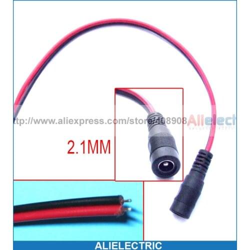 20pcs 5.5 x 2.1mm DC Power Female Socket Charger Connector Red Black Cable 30cm