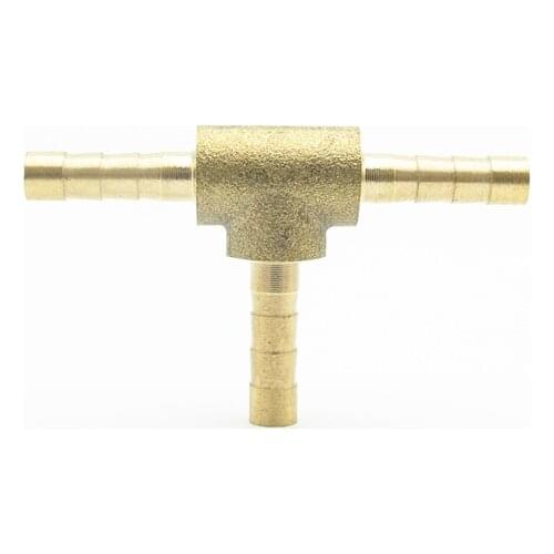 4mm Hose Barb Equal Tee Type 3 Way Brass Barbed Pipe Fitting Coupler Connector Adapter For Fuel Gas Water