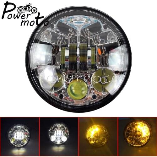 5.75" Chrome 8 LEDS Front Headlight Waterproof Hi-Low headlight beam For Harley Dyna Sportster Chopper Bobber Turn Signals Light