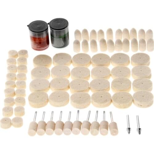76Pcs Dremel Accessories Abrasive Soft Felt Buffing Burr Polishing Pad Polishing Wheels Brushes Kits for Dremel Rotary Tool