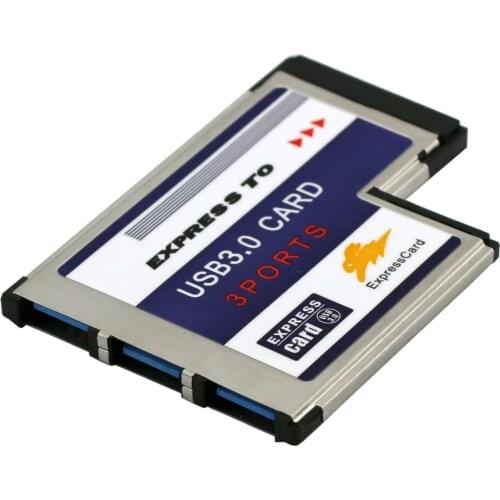 USB3.0 to Expresscard Express Card Adapter 5Gbps Dual 3 Ports HUB PCI 34mm Slot ExpressCard For Laptop Notebook