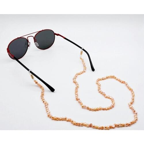Pink pearl glasses chain, natural baroque small particles pearls, creative glasses chain, sunglasses accessories, fashion access
