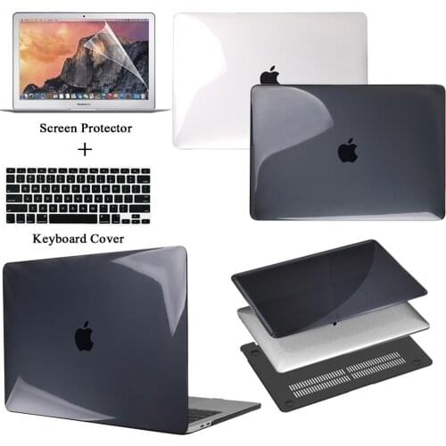 Laptop Case for Apple MacBook Pro 13/16/15 Inch /Macbook Air 13/11/ Crystal Protective Shell+Screen Protector +Keyboard Cover