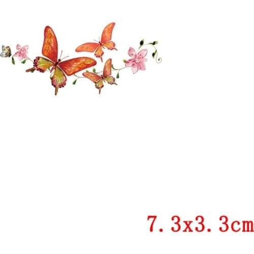 Colorful Butterfly Iron-on Transfer For Clothing Heat-Transfer Vinyl For t-Shirt Accessories Decor Use Washable Cloring Stickers