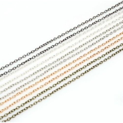 Hot Sale 5m/lot Rhodium/Silver/Gold/Gunmetal/Antique Bronze Plated Necklace Chains for DIY Bracelet Jewelry Findings Making