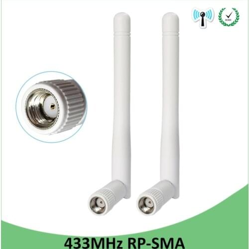 25PCS 433MHz antenna lora 3dbi RP-SMA Connector 433 mhz antena rubber waterproof antenne IOT wireless Gasmeter Lorawan Emeter